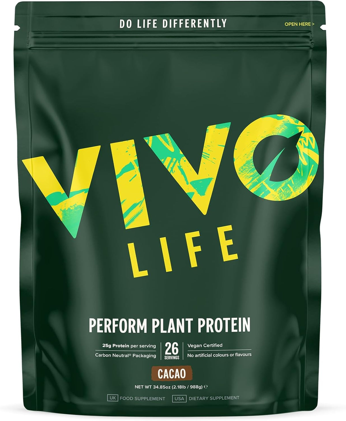 Vivo Perform Ακατέργαστη Φυτική Πρωτεΐνη και σκόνη BCAA 988g