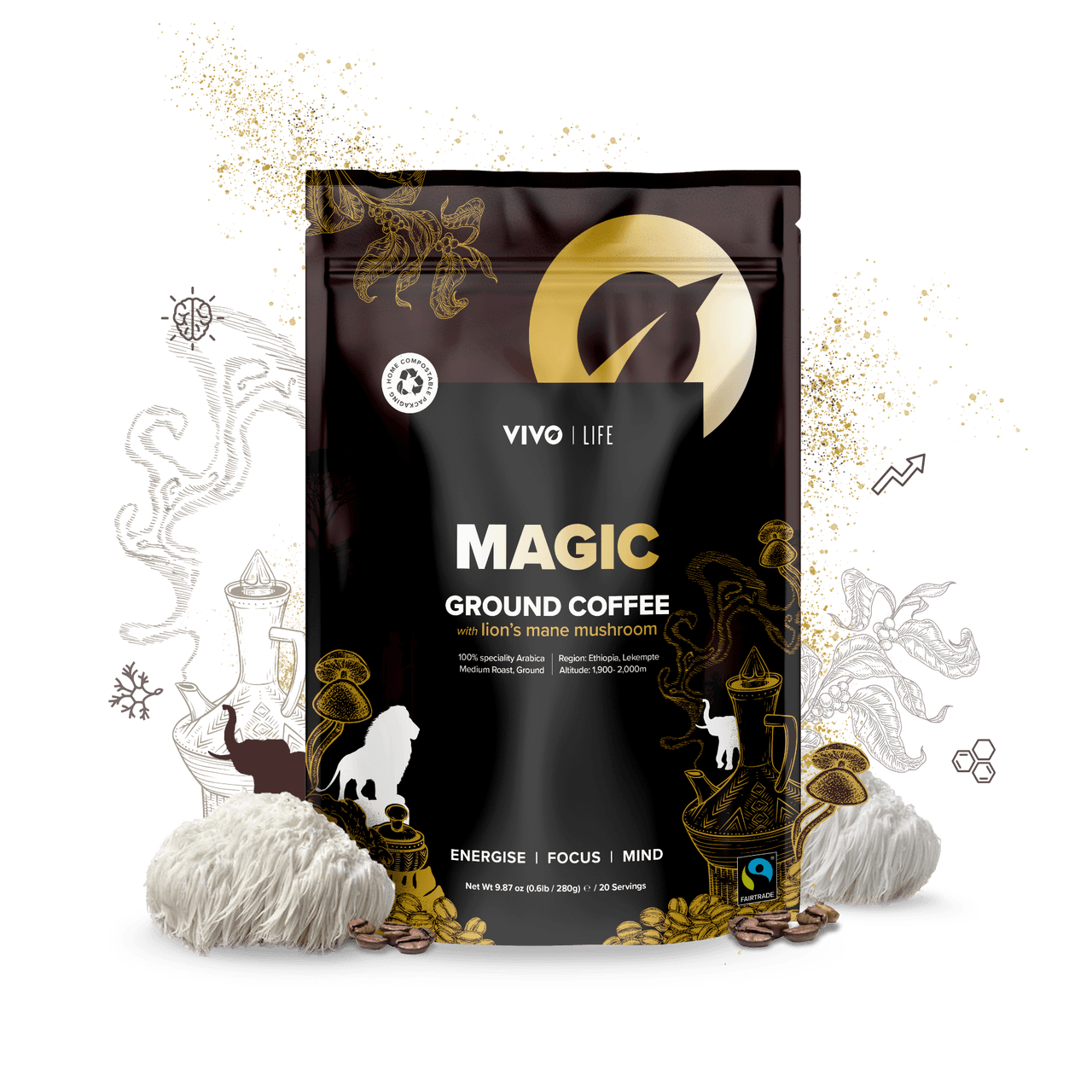 MAGIC ΟΡΓΑΝΙΚΟΣ ΑΛΕΣΜΕΝΟΣ ΚΑΦΕΣ 280ΓΡ / 20 ΜΕΡΙΔΕΣ - Vivo Life 