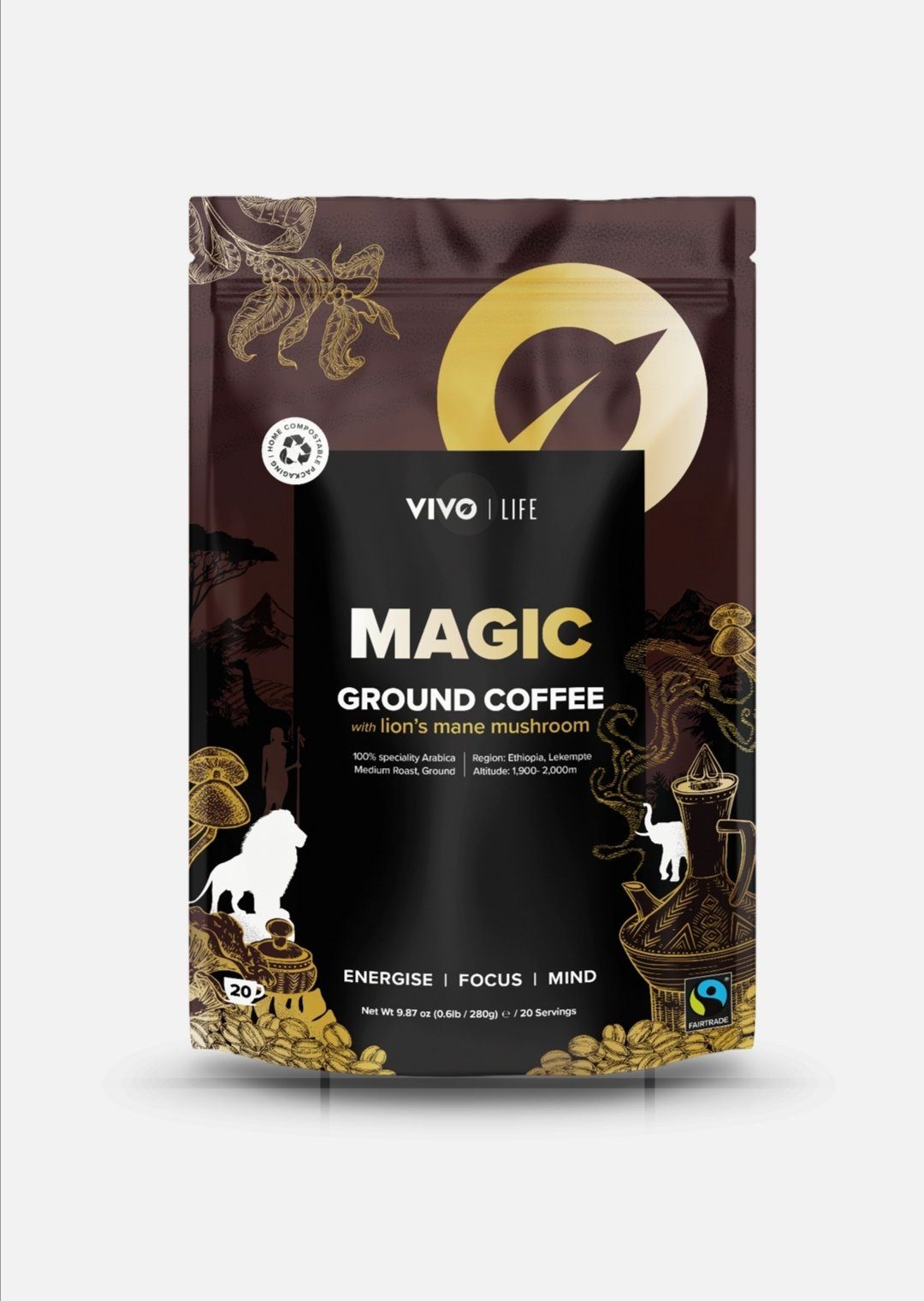 MAGIC ΟΡΓΑΝΙΚΟΣ ΑΛΕΣΜΕΝΟΣ ΚΑΦΕΣ 280ΓΡ / 20 ΜΕΡΙΔΕΣ - Vivo Life 